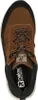 A top-down view of a brown and black sneaker. Voir les images du produit