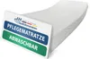 A white mattress with a label in the foreground. Produktbild-Vorschau