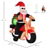 HOMCOM Aufblasbarer Weihnachtsmann auf einem Motorrad 165 Produktbild-Vorschau 3