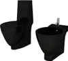 vidaXL Keramik-WC & Bidet-Set Schwarz Produktbild-Vorschau 1