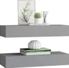 vidaXL Wandregale mit Schubladen 2 Stk. Grau 60x23,5x10 cm Produktbild-Vorschau 4