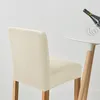 Velours-Barstuhlbezug in Creme – Elastisch und formstabil Produktbild-Vorschau 3