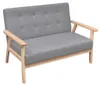 vidaXL 2-Sitzer-Sofa Stoff Hellgrau Produktbild-Vorschau 7