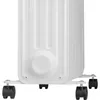 A close-up side view of a white electric oil radiator with wheels. Anteprima dell’immagine prodotto