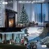 Collage of indoor and outdoor Christmas decorations using white string lights. Náhled obrázku produktu