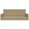 A front view of a beige poly rattan hanging bench on a white background. Náhled obrázku produktu