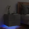 vidaXL Wand-Nachttisch mit LED-Leuchten Betongrau Produktbild-Vorschau 1