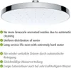 A shower head with text describing its features in English and German. Náhľad obrázku produktu