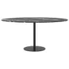 Tischplatte Schwarz Ø90x1 cm Hartglas in Marmoroptik Produktbild-Vorschau 3