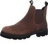 A single brown leather boot is shown against a white background. Podgląd zdjęcia produktu