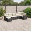 vidaXL 7-tlg. Garten-Sofagarnitur mit Kissen Schwarz Poly Produktbild-Vorschau 2