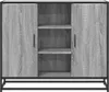 A grey wooden sideboard with black metal legs and frame, shown against a white background. Produktbild-Vorschau