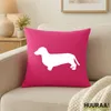 Huuraa Kissenbezug Dackel Silhouette 40x40cm Fuchsia Produktbild-Vorschau 2