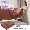 EllaTex Renforcé Bettlaken ohne Gummizug 140x200 Baumwolle Produktbild-Vorschau 2