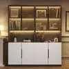 Vitrine minimaliste moderne 2 portes vitrées, armoire haute Voir les images du produit 1