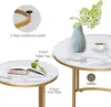 Couchtisch Rund 2er Set, Wohnzimmertisch Gold Metall, Produktbild-Vorschau 4
