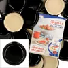 A collage of black jar lids and a marketing brochure for jam. Anteprima dell’immagine prodotto