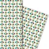 Retro Vintage Blumen Geschenkpapier türkis, im 70er Jahre Produktbild-Vorschau 2
