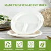 RyanPack Zuckerrohr Bagasse Teller 3 geteilt 26 cm Weiß – Produktbild-Vorschau 5