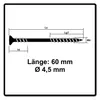 A technical drawing of a screw with dimensions and labels. Anteprima dell’immagine prodotto