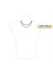 A diagram showing a necklace on a mannequin with a size chart. Produktbild-Vorschau