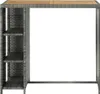 vidaXL Barový stôl s policou sivý 120x60x110 cm Poly ratan Náhľad obrázku produktu 1