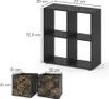 Raumteiler Vicco Tetra Schwarz 72.6 x 72 cm mit 4 Faltboxen Produktbild-Vorschau 3