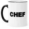 Kaffee-Tasse Chef-Tasse mit farbiger Kante und Henkel Produktbild-Vorschau 2