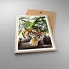 Gerahmtes Poster - Rahmen in heller Eiche - Tiger Dschungel Produktbild-Vorschau 3