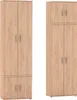 Two tall, narrow wooden cabinets are shown side-by-side against a white background. Podgląd zdjęcia produktu