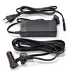 A black power adapter with two cables, one with a European plug and the other with a car cigarette lighter plug, is laid out on a white background. Produktbild-Vorschau