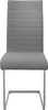 A front view of a gray dining chair with a metal frame. Produktbild-Vorschau