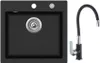 MIT ARMATUR - Rein Schwarz LINDBERGH® Granit Spüle "COL44" Produktbild-Vorschau 1