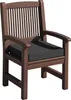 A brown wooden chair with an anthracite cushion, shown from the front. Produktbild-Vorschau