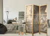 A living room scene with a sofa, coffee table, and a folding screen. Produktbild-Vorschau