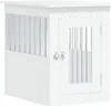 A white wooden dog crate with a slatted door and side panels, shown from a three-quarter front angle. Náhled obrázku produktu