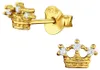 Ohrstecker Krone: Goldene Ohrringe aus Silber 925 Produktbild-Vorschau 1