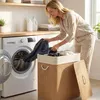 Kosz na pranie HOMCOM z bambusa z pokrywką, 100 l, z Podgląd zdjęcia produktu 13
