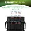 A black LED floodlight with heat dissipation graphics above it. Voir les images du produit