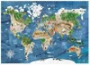 A colorful, illustrated world map showing different continents with animals and landmarks. Anteprima dell’immagine prodotto