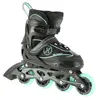 A single black and mint inline skate is shown against a white background. Voir les images du produit