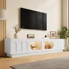Merax TV Lowboard mit Bogentüren und Glastüren, TV Schrank Produktbild-Vorschau 4