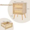 Nachttisch-Set aus Rattan, Boho-Stil, 2 Schubladen, Produktbild-Vorschau 2
