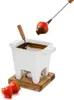 Elegancki zestaw do fondue mini z podgrzewaczem, biały Podgląd zdjęcia produktu 18