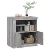 vidaXL Sideboard mit LED-Leuchten Grau Sonoma 60,5x37x67 cm Produktbild-Vorschau 5