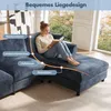 Merax Ecksofa, 3-Sitzer Wolken Sofa mit verstellbarer Produktbild-Vorschau 6
