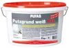A white plastic bucket with a red lid containing PUFAS Putzgrund weiß P32, a white primer. Produktbild-Vorschau