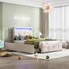 Letto imbottito 90 x 200 cm con illuminazione a LED, 2 Anteprima dell’immagine prodotto 3