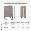A size chart for luggage with dimensions, capacity, weight, and travel days. Náhľad obrázku produktu