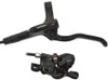 A black bicycle brake lever and caliper are shown against a white background. Produktbild-Vorschau